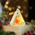 Christmas decorative night light detail shot with Santa print and warm glow effect. - Santa Claus / White