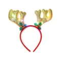 Weihnachten leuchtender Rentiergeweih Haarreif mit LED Licht, goldenes Glitzer Design Party. - Stil 9 Leuchtendes Verศีrktes Geweih Gold