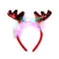 Weihnachten leuchtend Pailletten Rentier Geweih Haarreif festliche Party Deko Detail Ansicht. - Stil 10 Pailletten Feder Geweih Rot