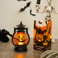 Halloween LED pumpkin lantern decorative lamp with vintage portable design for party. - Style A
