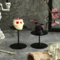 Αρωματικό κερί κρανίο Halloween με βάση, τρομακτική γοτθική διακόσμηση για πάρτι. - Keri Kefalis Skeletou / 5x7x4,8cm / Μαύρο
