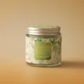 Glass jar scented candle with metal lid and pomelo white tea fragrance details. - Yuzu & White Tea