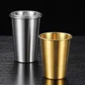 Edelstahl Camping Bierbecher, 304 Metall Einzelschicht Kaltgetränk Becher Gold Silber. - 200ml / Original Stahlfarbe