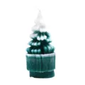 Candela profumata albero di Natale dettaglio, cera verde e bianca, regalo festivo. - Fiocco di Neve Albero di Natale Verde / Verde