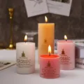 Candele profumate a pilastro in cera di soia, dettaglio luce per decorazioni domestiche accoglienti. - 5*5CM / Rosso