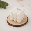 Witte bubbel geurkaars, schattige kubus handgemaakte waskaars variant voor huisdecoratie en cadeau. - Wit