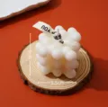 Handmade soy wax bubble scented candle, cute square geometry aroma decor for cozy room. - Heart Rubiks Cube