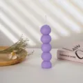 Candela a pilastro a bolle viola a 5 sfere profumata estetica per arredamento casa e festa romantica - Viola