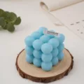 Blauwe bubbel geurkaars kubus esthetische woondecoratie handgemaakte sojawas aromatherapie kaars - Blauw