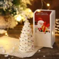 Vela perfumada de árbol de navidad con caja de regalo decoración hogar cálido invierno - Árbol de Navidad Pintado de Blanco (Campanilla Silvestre) / Blanco