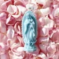 Vela aromática azul con forma de Virgen María vela decorativa para el hogar y regalos - 4cm x 9,5cm / Azul
