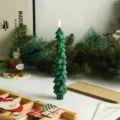 Bougie électronique LED en forme de sapin de Noël pour décoration de fête et ambiance. - Coupe régulière / Vert uni