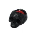 Halloween gothic black skull scented candle with red brain core for spooky home party decor. - Black