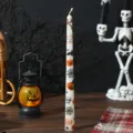 Halloween tapered candle long cylindrical decorative wax candle for party tabletop photo props - White