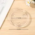 Plaque de bougeoir en verre transparent plateau rond de 10cm avec trois pieds deco - Plateau en Verre
