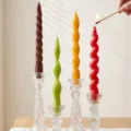 Coloured Twisted Taper Candles Spiral Aromatherapy Dinner Candles For Home Decor Set - Four-Piece Set / Gradient Retro