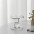 Candelabro de vidrio transparente portavelas minimalista claro para decoracion de mesa boda - Candelabro de cristal con pie, pequeño / Negro