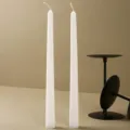 Lot de bougies parfumées coniques blanches, style européen élégant pour dîner romantique. - Longue Tige Lisse / Lot de 2 / Blanc