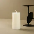 Weißer geriffelter Stumpen Duftkerze, europäischer Stil gerippte Kerze für Tischdeko. - Geriffelter Zylinder 5*10 / Creme