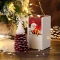 Vela aromática de Navidad forma árbol piña caja de regalo decoración festiva artículo - Árbol de Navidad Rojo (Caqui Japonés) / Rojo