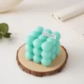 Mintgroene bubbel geurkaars kubus handgemaakte decoratie esthetische fotografie rekwisieten aroma - Muntgroen