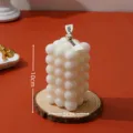 Vela aromática de burbuja blanca pilar geométrico cera de soja aromaterapia variante 10x5cm - Vela de burbuja rectangular
