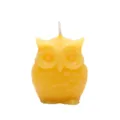 Candela artigianale gialla a forma di gufo in cera d'api per decorazione e regalo accogliente. - Gufo / Giallo