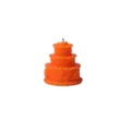 Orange 3-layer cake scented candle with embossed rose and birthday text for home decor. - Orange Cake