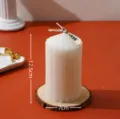 Vela de pilar estriada blanca de cera de soja vela aromática rayada decoración 12.5cm - Cilindro de Rombos
