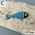 Wunderschöner türkisfarbener Emaillierter Fisch Anhänger für DIY Schmuckherstellung Zubehör. - Böser Blick Fischform (Modell C) / 11x35mm / Blau