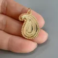 Goldfarbener Metall Paisley Tropfen Anhänger DIY Schmuck Zubehör Nahaufnahme Detail - S / Gold