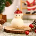 Cute Christmas snowman scented candle holiday table decoration gift ornament size 7cm - Red Hat Christmas Snowman