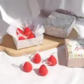 Cute mini strawberry scented candles DIY South Korean style aesthetic wedding favor gift candle. - 2.6*3.5cm / Single Piece / Red