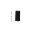 Bougie pilier rayée noire, bougie parfumée en cire 10x5cm pour décoration maison mariage. - Bougie engrenage noire 10 cm