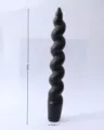 Bougie pilier parfumée spirale noire, design torsadé de 18cm pour déco maison et dîner romantique. - Bougies filetées noires (minimum 2 pièces)