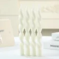 White spiral taper candles set of 4 twisted aesthetic aesthetic candles for home decor. - Pack of 2 / White
