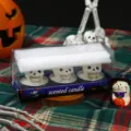 Ensemble de bougies parfumées tête de mort pour Halloween, bougies chauffe-plat dans boîte. - Lot de 3 têtes de mort