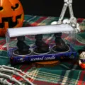 Ensemble de bougies parfumées chat noir d'Halloween, 3 pièces en boîte pour déco de fête. - Ensemble 3 pièces chat noir