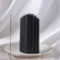 Bougie cierge parfumee geometrique noire pour mariage, fete, diner romantique et deco. - Bougie conique noire