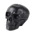 Black skull shaped candle for Halloween party decoration, spooky gothic home decor item. - Large Black Skull