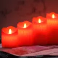 Κόκκινα κεριά LED χωρίς φλόγα που τρεμοπαίζουν, σετ παραφίνης για ρομαντική διακόσμηση σπιτιού - Κερί που στάζει Μπαταρία / 7.5x12.5cm / Κόκκινο