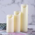 Lot de 3 bougies LED sans flamme lumiere vacillante pour decoration mariage romantique. - 5.3*8cm / Blanc