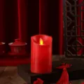 Red LED electronic candle rechargeable flameless candle light for wedding party home decor - Battery Powered / 7.5x10cm