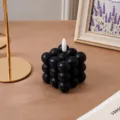 Vela de cubo de burbujas negra estética geométrica cera de soja hecha a mano decoración del hogar - Vela de cubo de bala negra