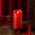 Red LED electronic candle simulation flame flameless light for wedding home decor party ambiance - Battery Powered / 7.5x12.5cm