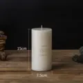 Ivory white pillar scented candle, 7.5x15cm smoke-free candle for home hotel wedding decor. - Cylinder Candle 7.5*15cm