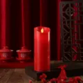Red LED electronic candle for wedding romantic party festive decoration and home lighting setup. - Battery Powered / 7.5x17.5cm