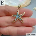 Ozeanstil Seestern Anhänger mit Türkis Einlage, eleganter Gold Legierung Schmuck. - Gold Türkis Seestern Anhänger (Nur Anhänger)