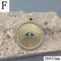 Goldener böser blick sonnenstrahl anhänger türkis inlay diy schmuck zubehör 26x33mm - Typ F Gold