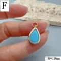 Türkis Tropfen Anhänger goldfarbener Rahmen DIY Schmuckzubehör 10x19mm für Damen Basteln - Mini-Wassertropfen-Stil (F) / 10*19MM